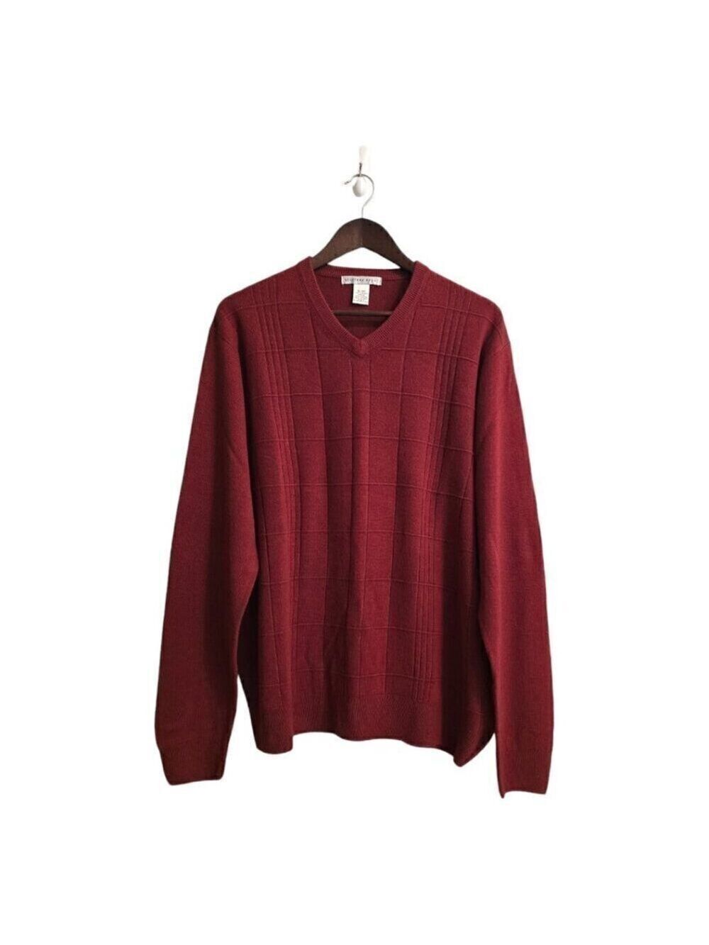 Geoffrey Beene Extra Soft V-Neck Long Sleeve Knit Acrylic Sweater Sz XL